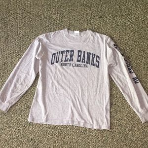 Gray Outer Banks NC long sleeve tee shirt